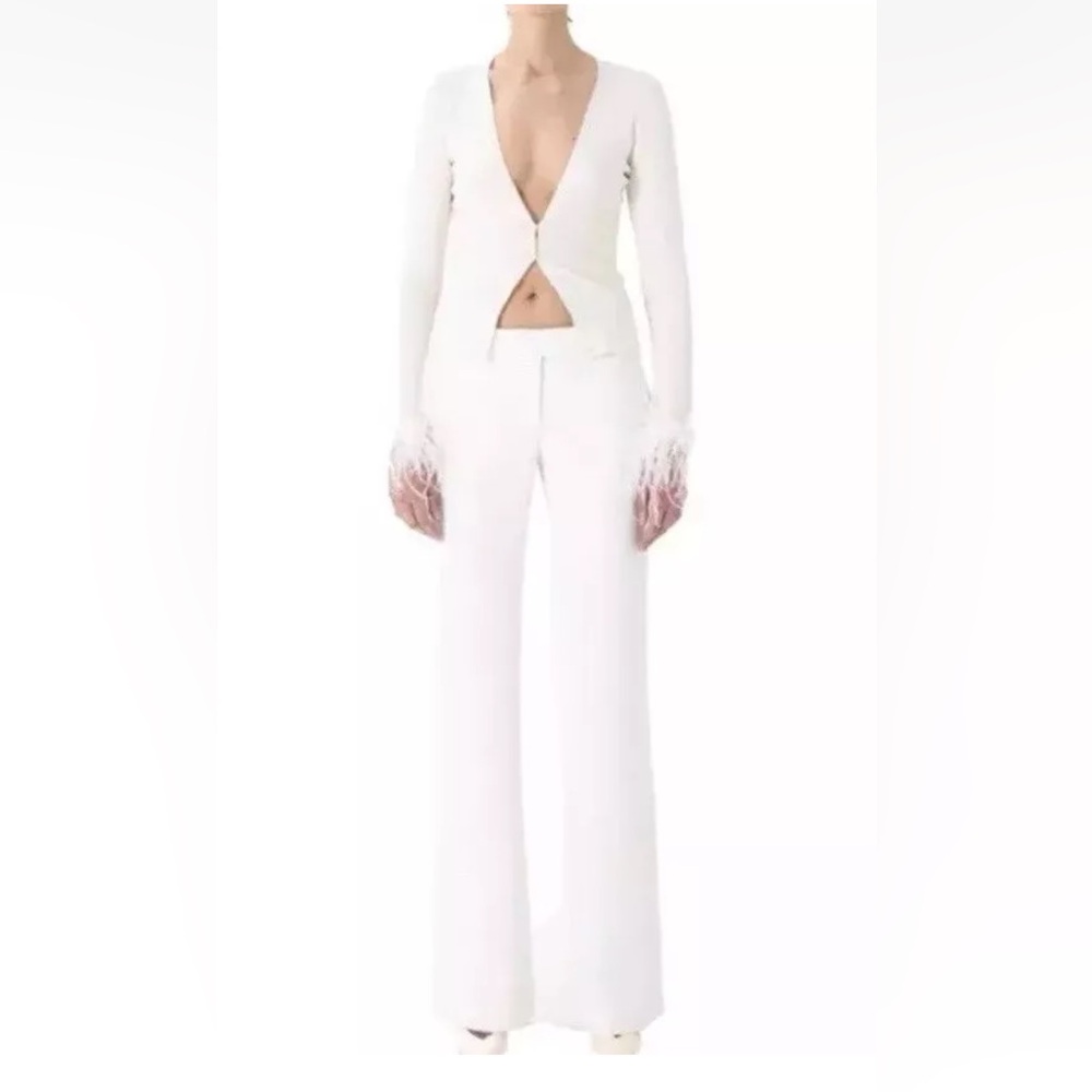 NWT Ronny Kobo Wide Leg Pearl Pants Size XS $398 New